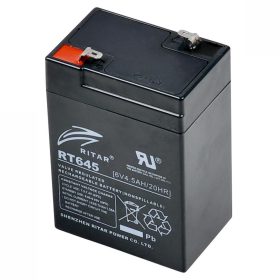 Ritar RT 645 ólomakkumulátor, 6V/4,5 Ah, 5 éves élettartam, zárt konstrukció   Ritar RT 645 ólomakkumulátor, 6V/4,5 Ah, 5 éves élettartam, zárt konstrukció