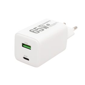 HOME SA65PPS USB hálózati szupergyors töltő, 65Watt, 2in1: USB-A + USB-C aljzat, QC + PD + PPS gyorstöltés, GaN technológia   HOME SA65PPS USB hálózati szupergyors töltő, 65Watt, 2in1: USB-A + USB-C aljzat, QC + PD + PPS gyorstöltés, GaN technológia
