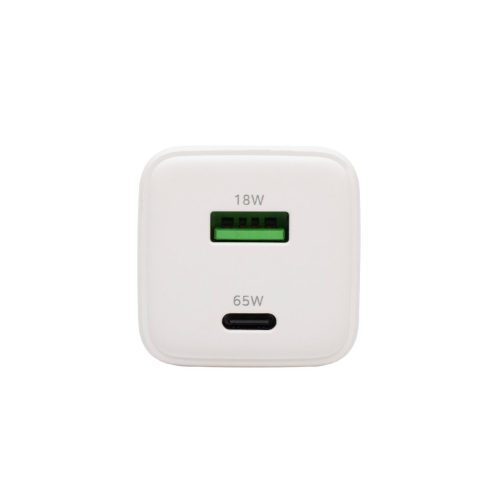 HOME SA65PPS USB hálózati szupergyors töltő, 65Watt, 2in1: USB-A + USB-C aljzat, QC + PD + PPS gyorstöltés, GaN technológia