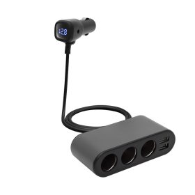   SAL SAU80W autós feszültségelosztó és USB töltő, 3.4A USB töltő, max.80Watt, fém burkolat, Voltmérő, autó-akkumulátor állapotának ellenőrzése, 12/24V járművekhez