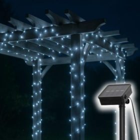 Home SLC100WH szolár fényfüzér, 100db hidegfehér LED, 7m hosszúság, zöld vezeték, kültéri kivitel   Home SLC100WH szolár fényfüzér, 100db hidegfehér LED, 7m hosszúság, zöld vezeték, kültéri kivitel