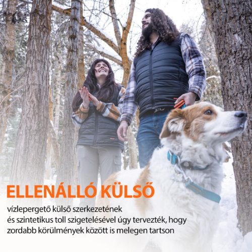 HAW THA-APR-0002-G fűthető mellény, XL méret, 4 hőzóna, 3 fokozat, vízlepergető réteg, külső akkumulátorral