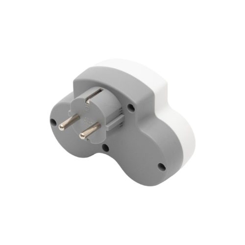 HOME TPF2USBC USBC hálózati töltő, 2.1A, max. 3680 W, 2 db földelt hálózati aljzat gyermekvédő zsaluval