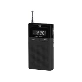   HAUSER TR-906PLL digitális zsebrádió, LED kijelző, max. 0,5 W RMS teljesítmény, óra/ébresztő, elemes tápellátás