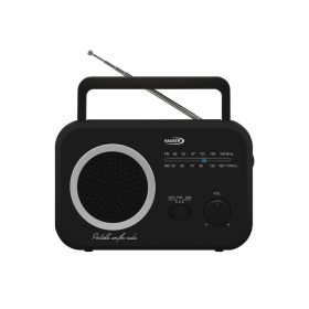   HAUSER TR-9205 AM/FM analóg táskarádió, max. 0,8 W RMS teljesítmény, elemes és hálózati tápellátás, fekete színű
