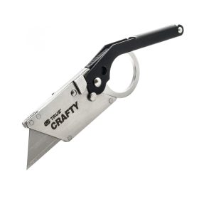   True Utility Crafty, TU590, fekete titániumbevonatú nyél, cserélhető penge, összecsukható