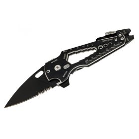   True Utility Smartknife+, TU6869, 15 in 1, mágneses bitfej tartó, kábelcsupaszoló, homokfúvott rozsdamentes acél, 5,5 cm penge