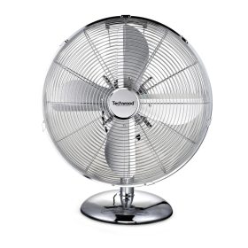 Techwood TVI-335 fém asztali ventilátor, 30 cm-es lapátátmérő, 45 W, 3 sebesség, oszcillálás, hálózati tápellátás   Techwood TVI-335 fém asztali ventilátor, 30 cm-es lapátátmérő, 45 W, 3 sebesség, oszcillálás, hálózati tápellátás