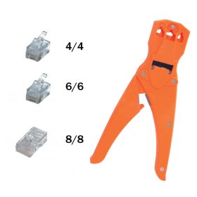 Home TW 3-6 préselő fogó, telefondugóhoz, 210 mm, 3 mérethez, 2 csupaszolási hossz, ABS műanyag   Home TW 3-6 préselő fogó, telefondugóhoz, 210 mm, 3 mérethez, 2 csupaszolási hossz, ABS műanyag