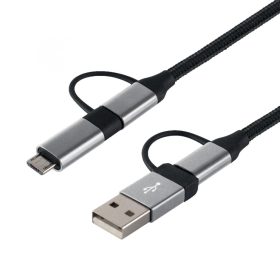 Home USB MULTI 4in1 töltőkábel, USB-C, microUSB, USB-A, QC, PD, szőtt nejlon, 480 Mbps, 60Wmax, 1,5m vezeték   Home USB MULTI 4in1 töltőkábel, USB-C, microUSB, USB-A, QC, PD, szőtt nejlon, 480 Mbps, 60Wmax, 1,5m vezeték