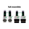 Home USBF 2 töltőkábel, 2 oldalú, fordítható, USB-A dugó, microUSB-B dugó, 2m, 2,1A, adatkábel