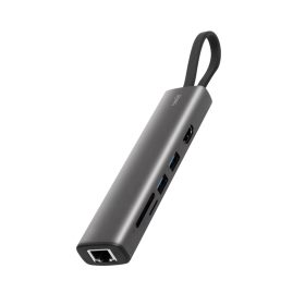   Home USBHUB7 dokkoló állomás, Gigabit RJ45, 4K HDMI HDR,  egér, billentyűzet, TF/microSD, SD, 2 TB USB tároló, merevlemez, ~100 W PD, plug & play
