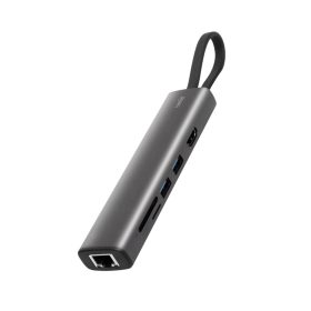   Home USBHUB7 dokkoló állomás, Gigabit RJ45, 4K HDMI HDR,  egér, billentyűzet, TF/microSD, SD, 2 TB USB tároló, merevlemez, ~100 W PD, plug & play