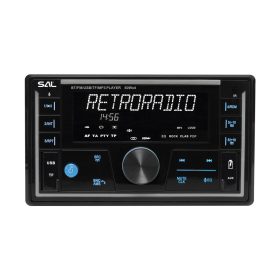   SAL VB5500 SMART autórádió, 4x50W, 2xDIN, FM RDS, USB-microSD, MP3 lejátszó, dupla USB aljzat, telefontöltő, kiválasztható RGB gomb világítás, telefonról is vezérelhető okos autórádió