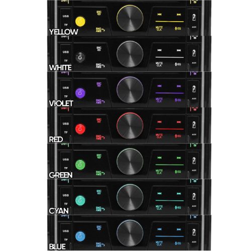 SAL VB5500 SMART autórádió, 4x50W, 2xDIN, FM RDS, USB-microSD, MP3 lejátszó, dupla USB aljzat, telefontöltő, kiválasztható RGB gomb világítás, telefonról is vezérelhető okos autórádió