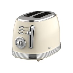  Zilan ZLN1191 retró kenyérpirító, 850 W, 6 fokozat, 2 szeletes, STOP funkció, morzsatálca, bézs