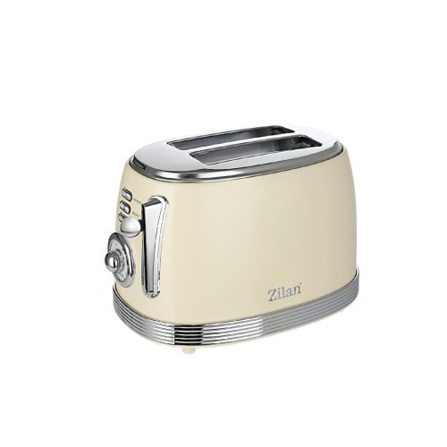 Zilan ZLN1191 retró kenyérpirító, 850 W, 6 fokozat, 2 szeletes, STOP funkció, morzsatálca, bézs