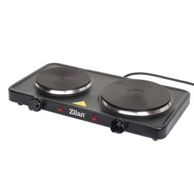   Zilan ZLN2181 elektromos főzőlap, 2500 W, 2 főzőlap, 2 db hőmérséklet szabályozó, fekete