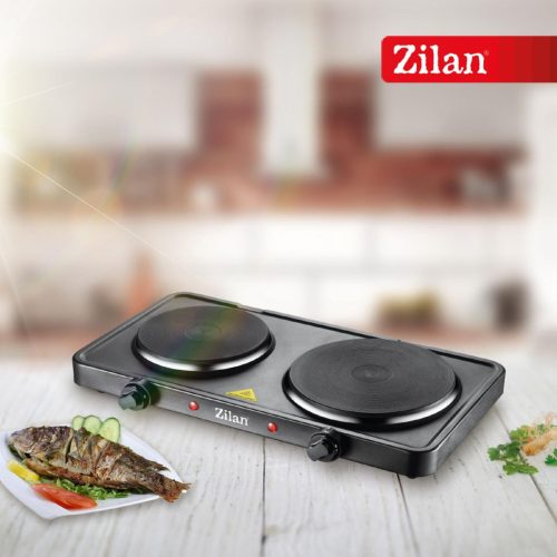 Zilan ZLN2181 elektromos főzőlap, 2500 W, 2 főzőlap, 2 db hőmérséklet szabályozó, fekete