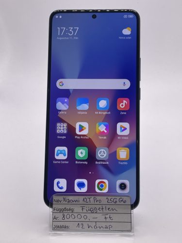 Xiaomi 12T Pro 256/8GB Fekete