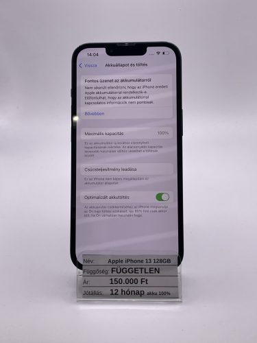Apple iPhone 13 128GB Fekete