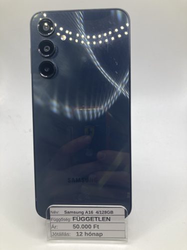 Eladó Samsung Galaxy A16 4/128GB fekete / kijelző alsó része hibás / 12 hó jótállás