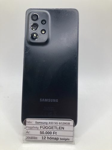 Eladó Samsung A53 5G 6/128GB / 12 hó jótállás