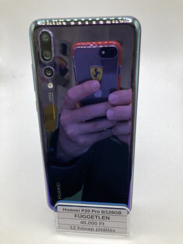 Eladó Huawei P20 Pro 6/128GB Fekete / 12 hónap jótállás