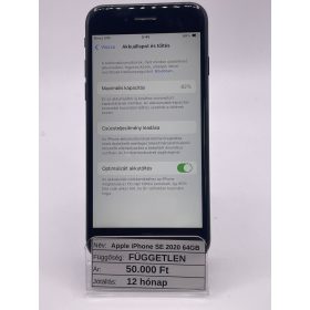 Apple iPhone SE 2020 64GB Fekete