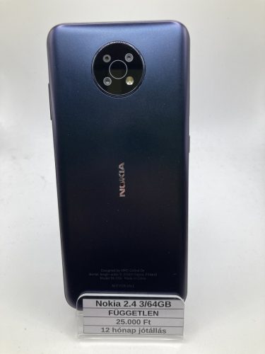 Használt Nokia 2.4 3/64GB kék  / 12 hónap jótállás