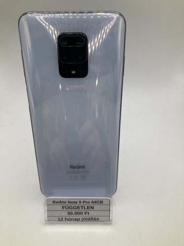 Eladó Redmi Note 9 Pro 64GB / 12 hónap jótállás