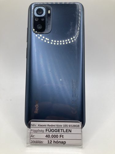 Xiaomi Redmi Note 10S 6/128 GB Acél szürke