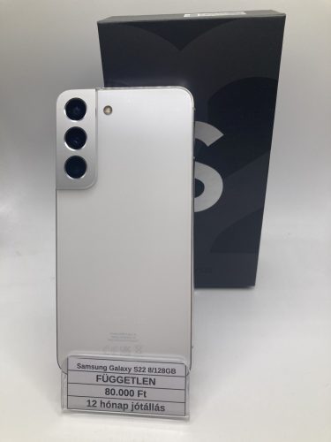 Eladó Samsung Galaxy S22 8/128GB fehér / 12 hó jótállás