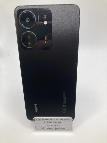 Xiaomi Redmi 13C 6/128GB fekete / 12 hó jótállás